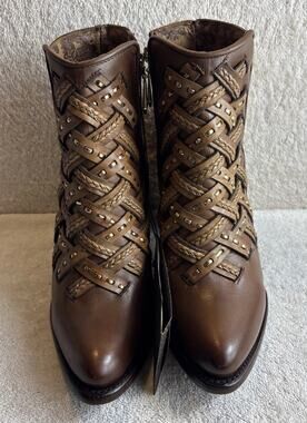 Cuadra Ladies Ankle Brown Leather Booties Size 7 M 83427